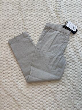 Theory Treeca Linen Pant Slim Crop-Size 6-Authentic-NWT